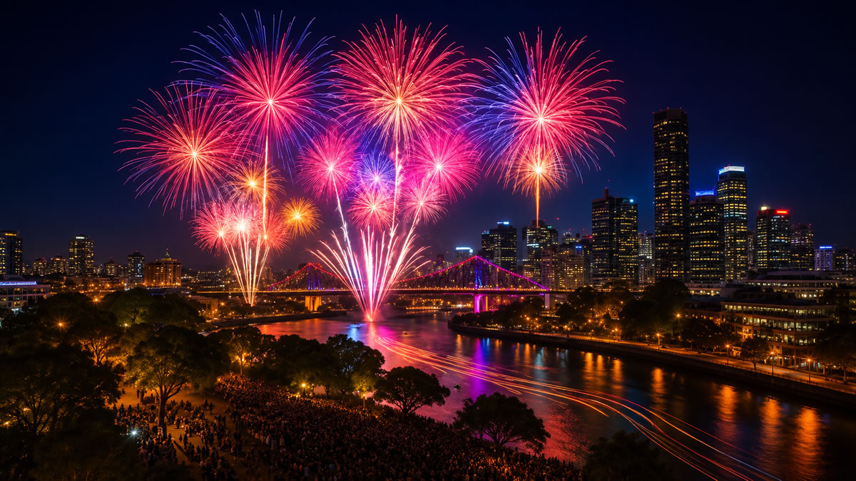 Riverfire Fireworks over the Brisbane River.